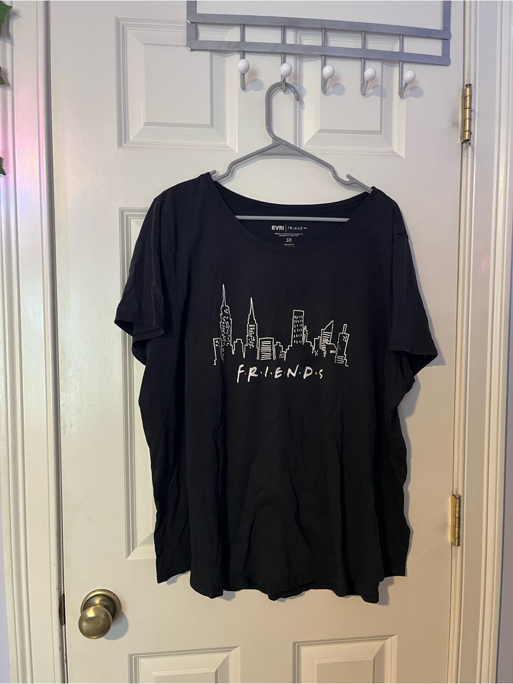 EVRI Black Graphic Tee with White Friends Logo